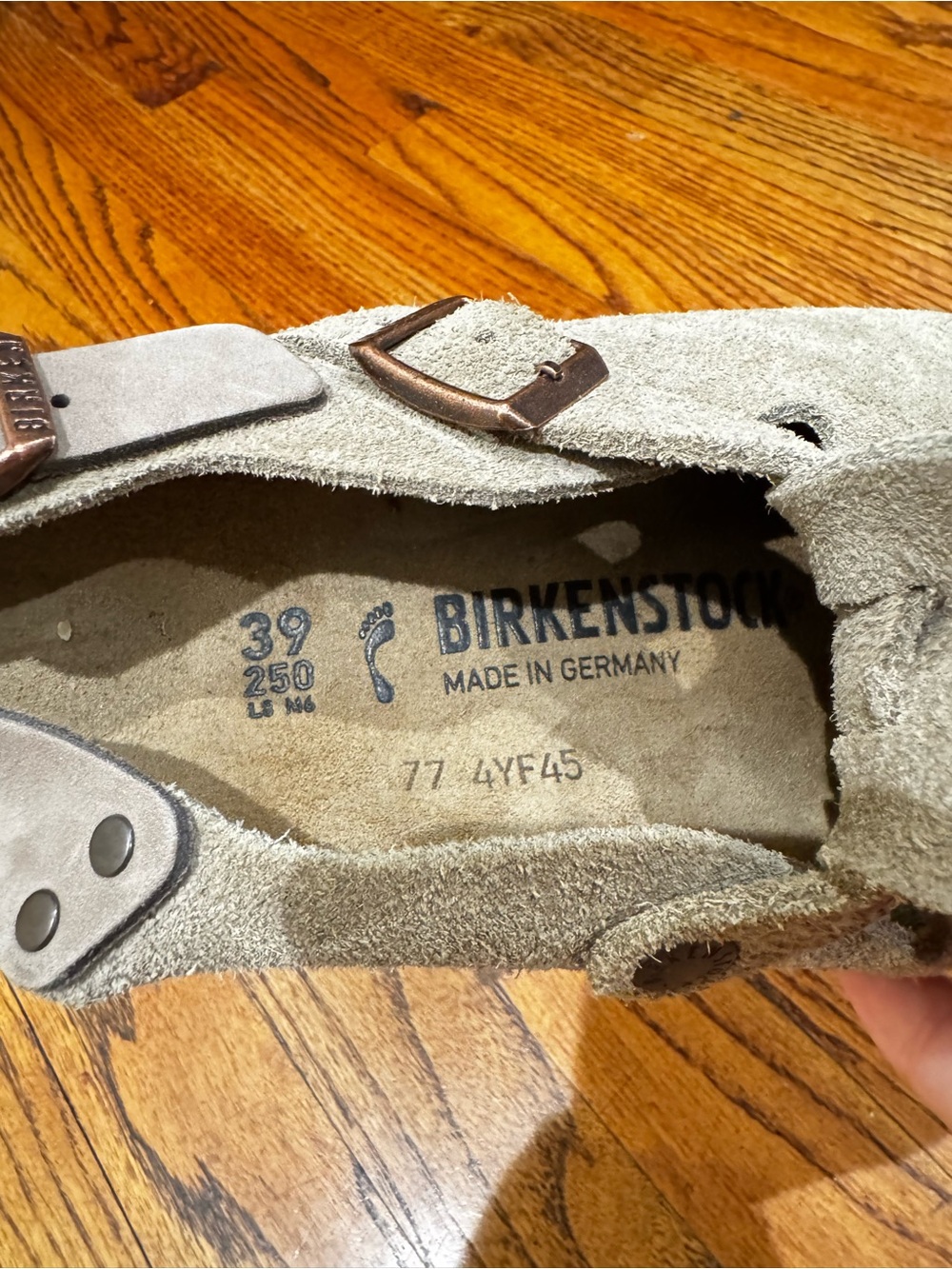 Birkenstock Taupe Suede Slingback Clog Mules - Picture 2 of 3